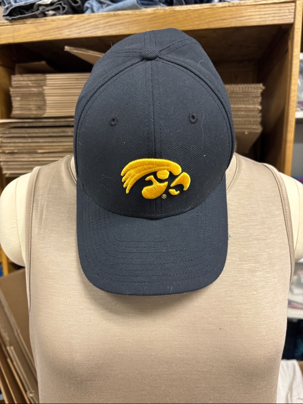 Nike Black Cap with Yellow Hawkeye Logo